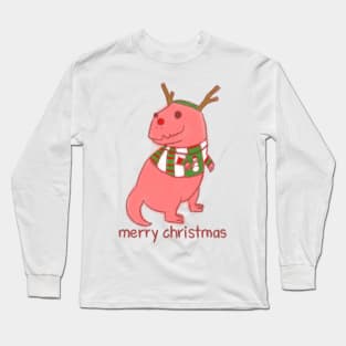 Christmas dinosaur T Rex, merry christmas Long Sleeve T-Shirt